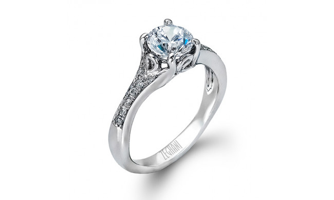 Zeghani 14k White Gold Diamond Engagement Ring