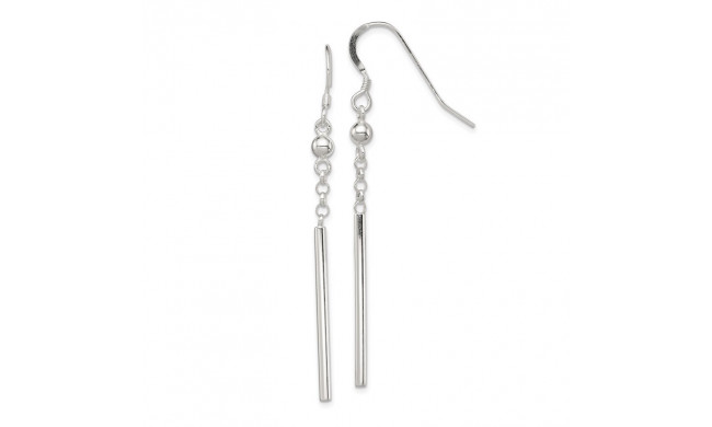 Quality Gold Sterling Silver Fancy Bar Dangle Earrings - QE4136