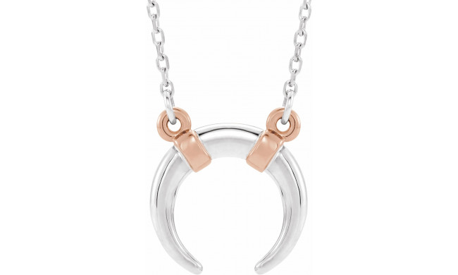 14K White/Rose Crescent 18 Necklace - 86632603P