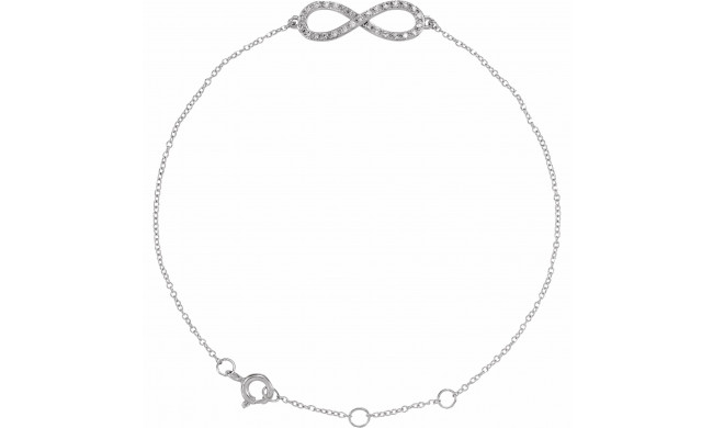 14K White 1/6 CTW Diamond Infinity-Inspired 8 Bracelet - 65108760001P