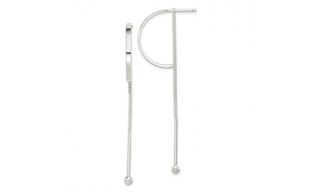 Quality Gold Sterling Silver J Hoops with Dangle Earrings - QE14683