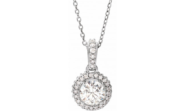 14K White 9/10 CTW Diamond 18 Necklace - 68601103P