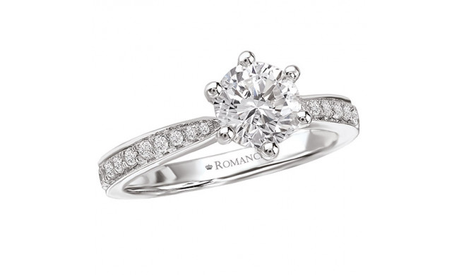 Romance 18k White Gold Semi-Mount Diamond Engagement Ring