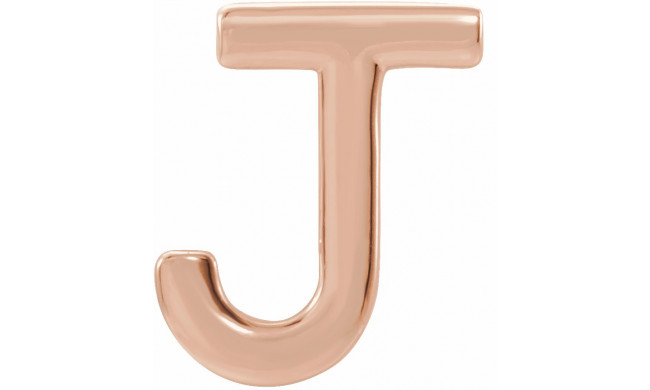 14K Rose Single Initial J Earring - 86800157P