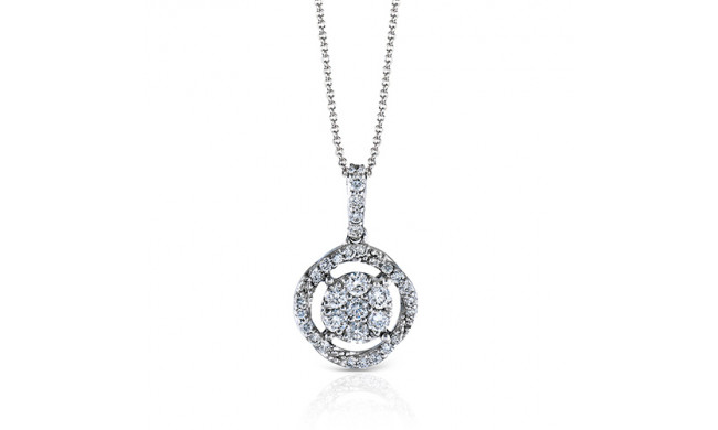 Zeghani 14k White Gold Diamond Pendant