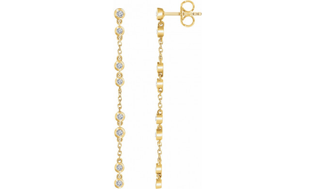 14K Yellow 1/3 CTW Diamond Chain Earrings - 65234060001P