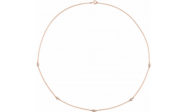 14K Rose 1/4 CTW Diamond 5-Station 18 Necklace - 68577109P