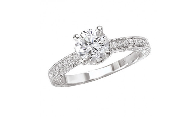 La Vie 14k White Gold Semi-Mount Diamond Engagement Ring