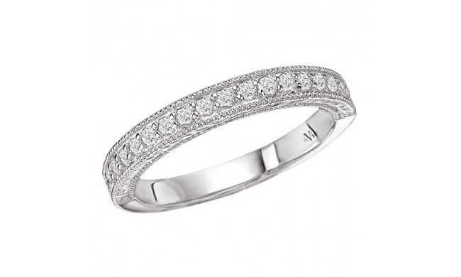 14k White Gold Diamond Wedding Band