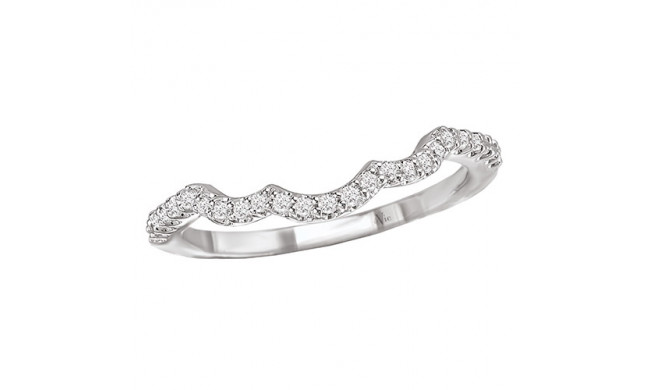 14k White Gold Curved Wedding Band