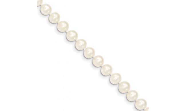 Quality Gold 14k White Near Round Freshwater Cultured Pearl Bracelet - WPN060-7.5