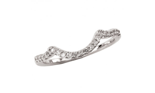 14k White Gold Curved Wedding Band