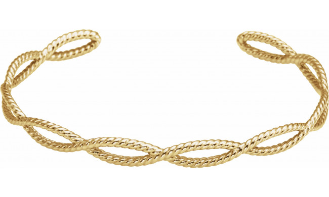 14K Yellow Rope Cuff Bracelet - BRC760102P