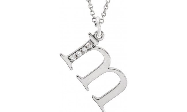 14K White .02 CTW Diamond Lowercase Initial m 16 Necklace - 8580360036P