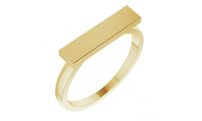 14K Yellow 16x4 mm Rectangle Signet Ring - 51550102P