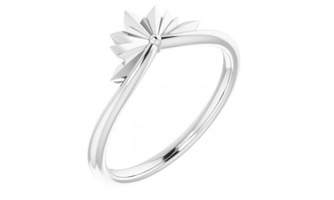 14K White Starburst Ring - 52004101P