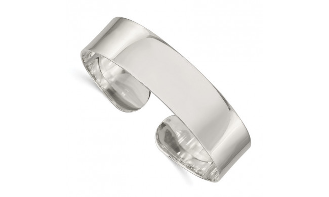 Quality Gold Sterling Silver 14.75mm Fancy Cuff Bangle Bracelet - QB91