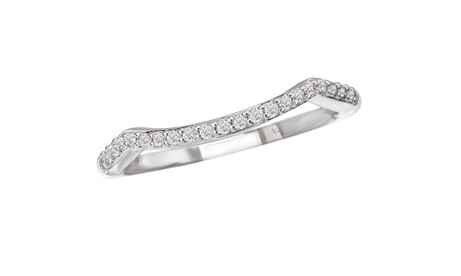 14k White Gold Curved Wedding Band