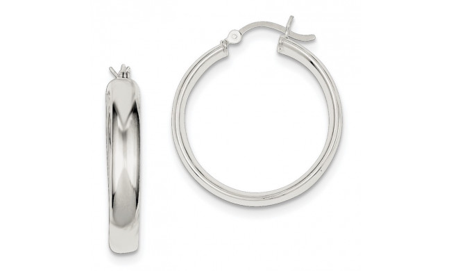 Quality Gold Sterling Silver 30mm Hoop Earrings - QE6506