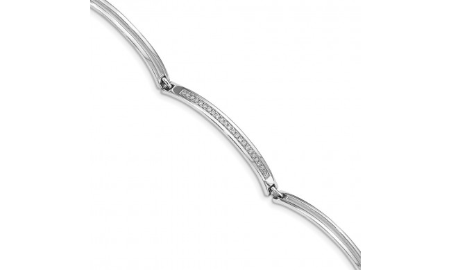 Quality Gold Sterling Silver CZ Segemented Bars   Bracelet - QG4955-6.5