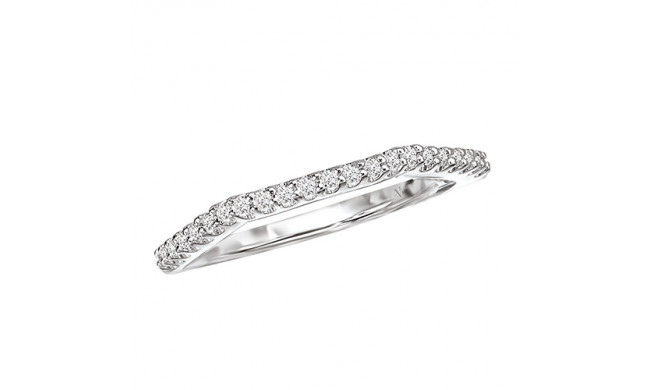 La Vie 14k White Gold Curved Wedding Band