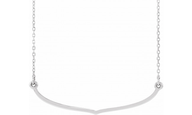 14K White Freeform Bar 16-18 Necklace - 86618600P