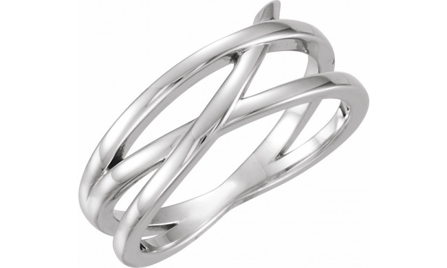 14K White Criss-Cross Ring - 51513101P