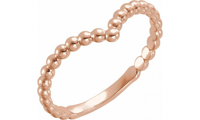 14K Rose Beaded V Ring - 51730103P