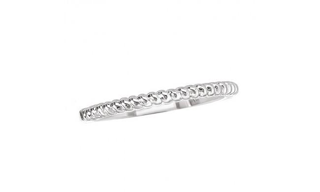 La Vie 14k White Gold Diamond Rope Wedding Band