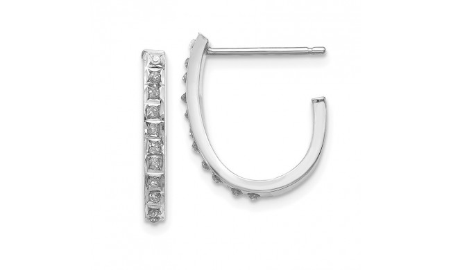 Quality Gold 14k White Gold Diamond Fascination Hoop Earrings - DF160