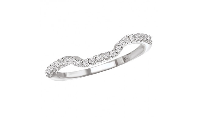 14k White Gold Curved Wedding Band