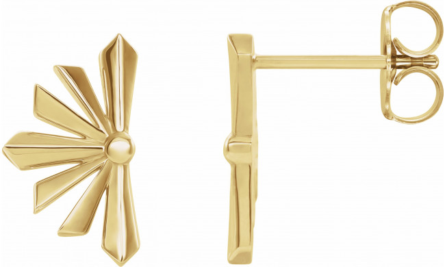 14K Yellow Starburst Earrings - 87028601P