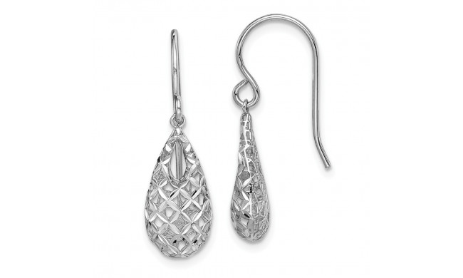Quality Gold Sterling Silver Rhodium-plated  Tear Drop Dangle Earrings - QE15091
