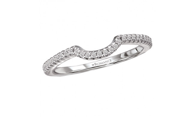 18k White Gold Curved Wedding Band