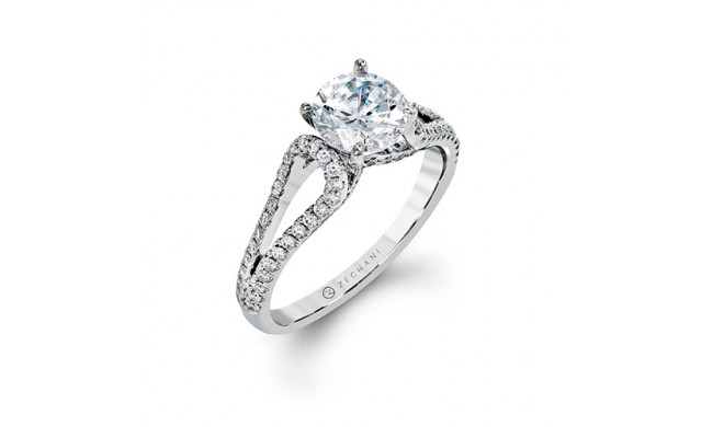 Zeghani 14k White Gold Diamond Engagement Ring