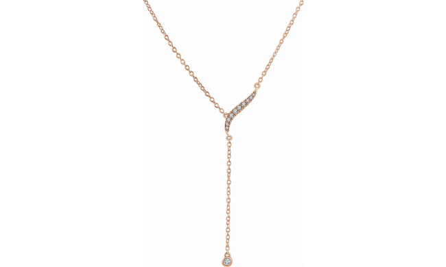 14K Rose 1/10 CTW Diamond Y 16-18 Necklace - 65284160003P