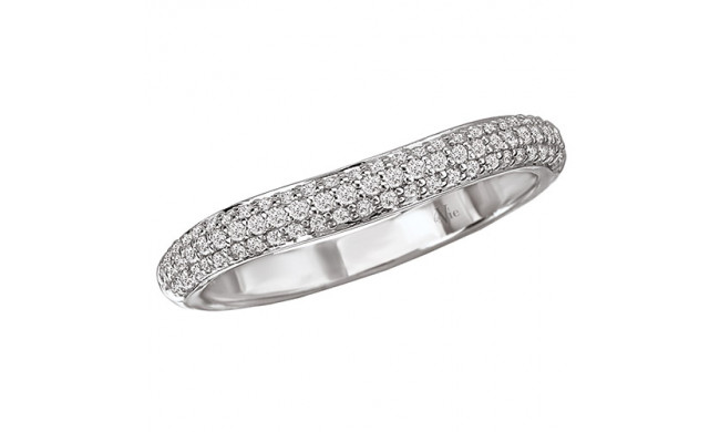 14k White Gold Curved Wedding Band