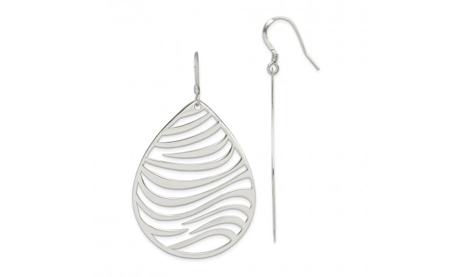 Quality Gold Sterling Silver Polished Circle Dangle Earrings - QE9094
