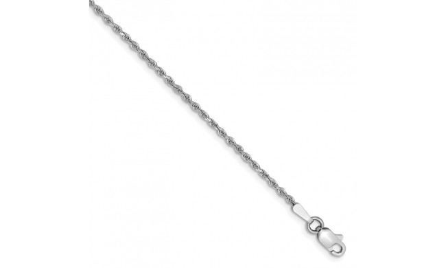 Quality Gold 14k White Gold 1.5mm Diamond Cut Rope Anklet - 012W-10