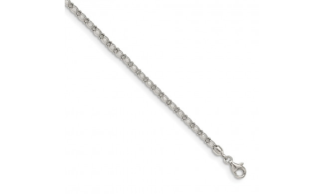 Quality Gold Sterling Silver Enclosed CZ Chain Bracelet - QG5018-7.25