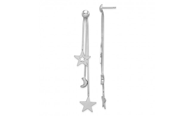 Quality Gold Sterling Silver Rhodium-plated Cut Out Star Dangle Post Earrings - QE8779