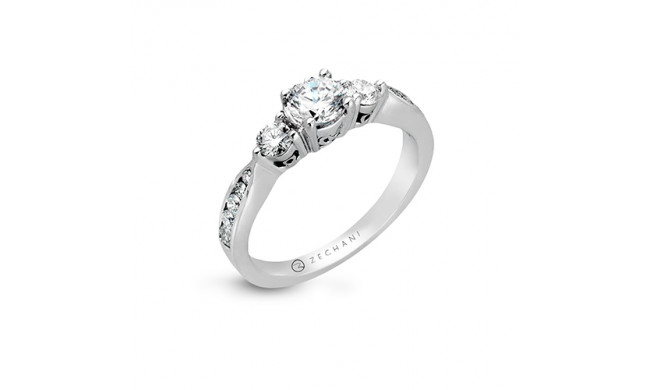 Zeghani 14k White Gold Diamond Engagement Ring