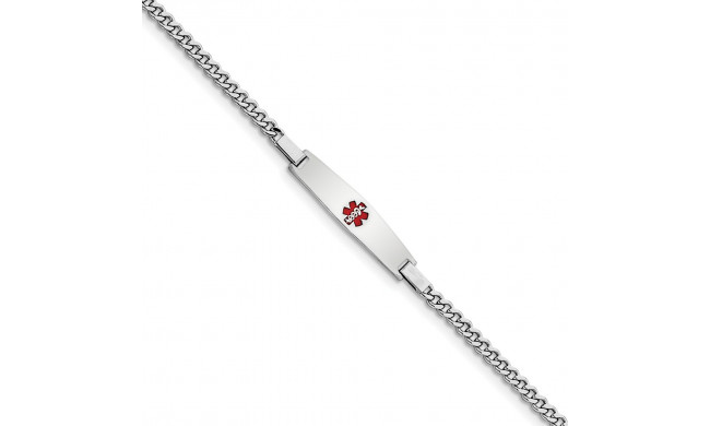 Quality Gold Sterling Silver Rhod-plated Children's Medical ID Curb Link Bracelet - XSM57-6