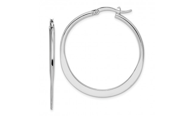 Quality Gold Sterling Silver Rhodium Plated Polished Hoop Earrings - QE8203