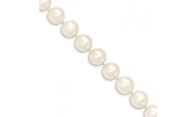Quality Gold 14k White Near Round Freshwater Cultured Pearl Bracelet - WPN110-7.5