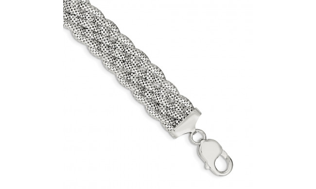 Quality Gold Sterling Silver Braided Bracelet - QG3290-7.5