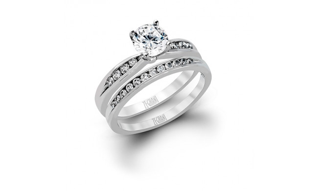 Zeghani 14k White Gold Diamond Engagement Ring