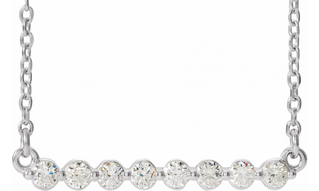 14K White 1/4 CTW Diamond Bar 16 Necklace - 86887610P