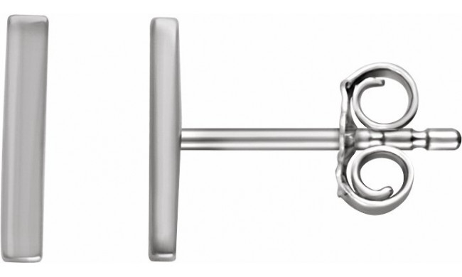 14K White Vertical Bar Earrings - 651868101P