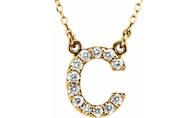 14K Yellow Initial C 1/8 CTW Diamond 16 Necklace - 67311128P